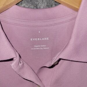 Everlane Woman's Polo Shirt Small Pink Organic Cotton Preppy Minimalist Classic